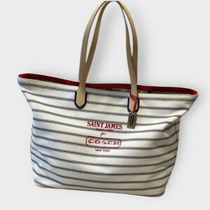 Coach Saint James Nautical Striped Tote Bag Rare